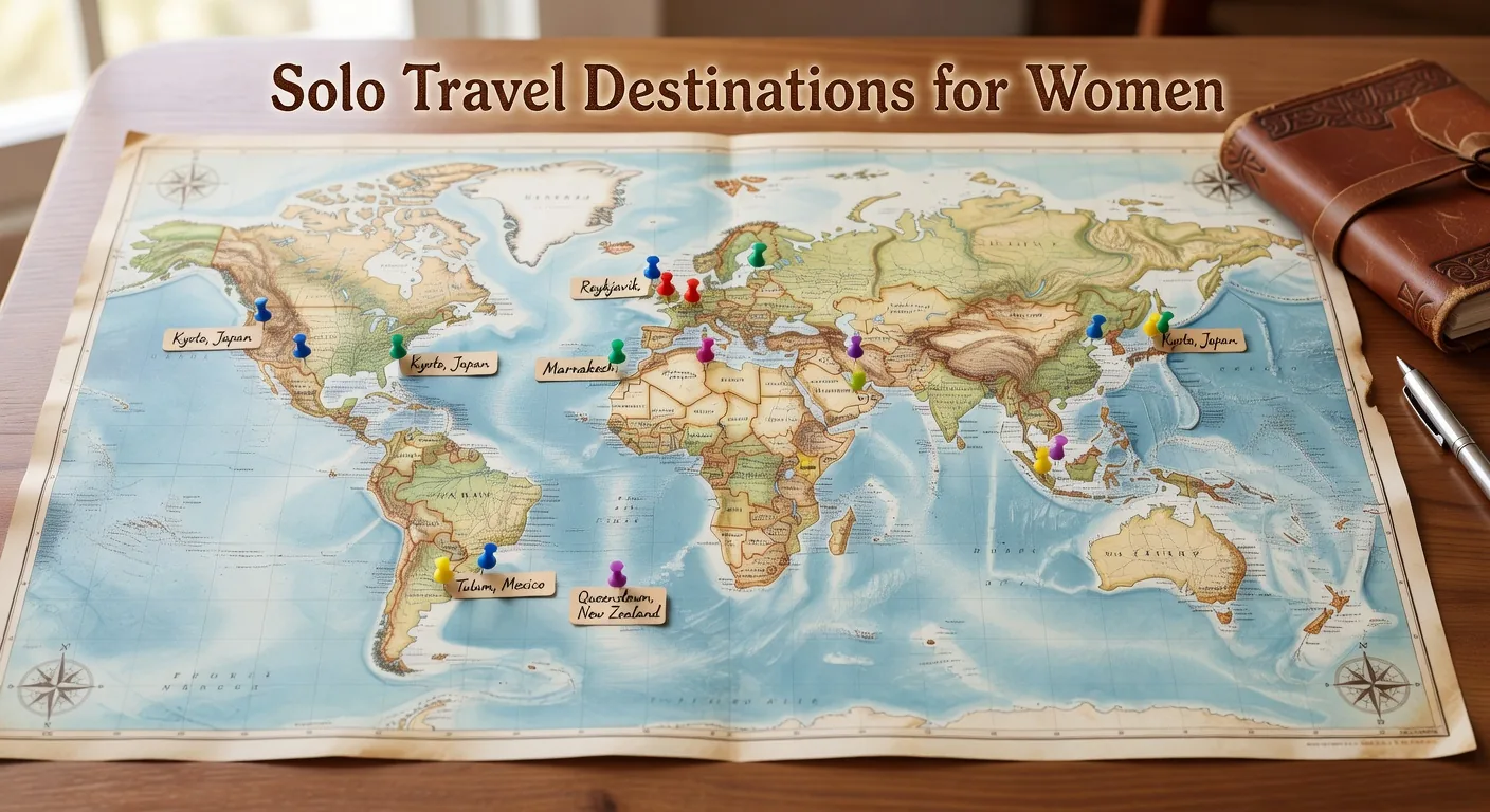 Solo travel destinations world map