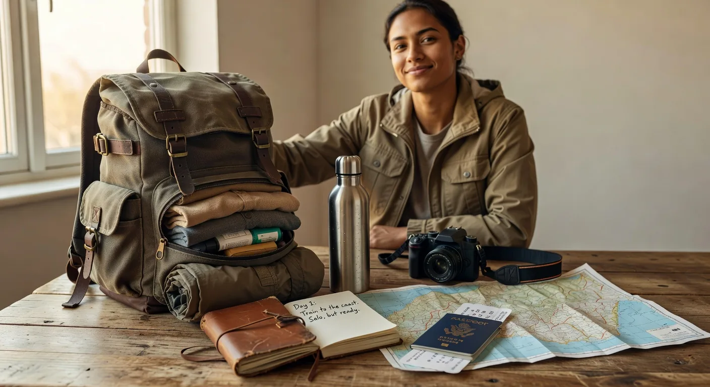 Solo travel gear and packing system